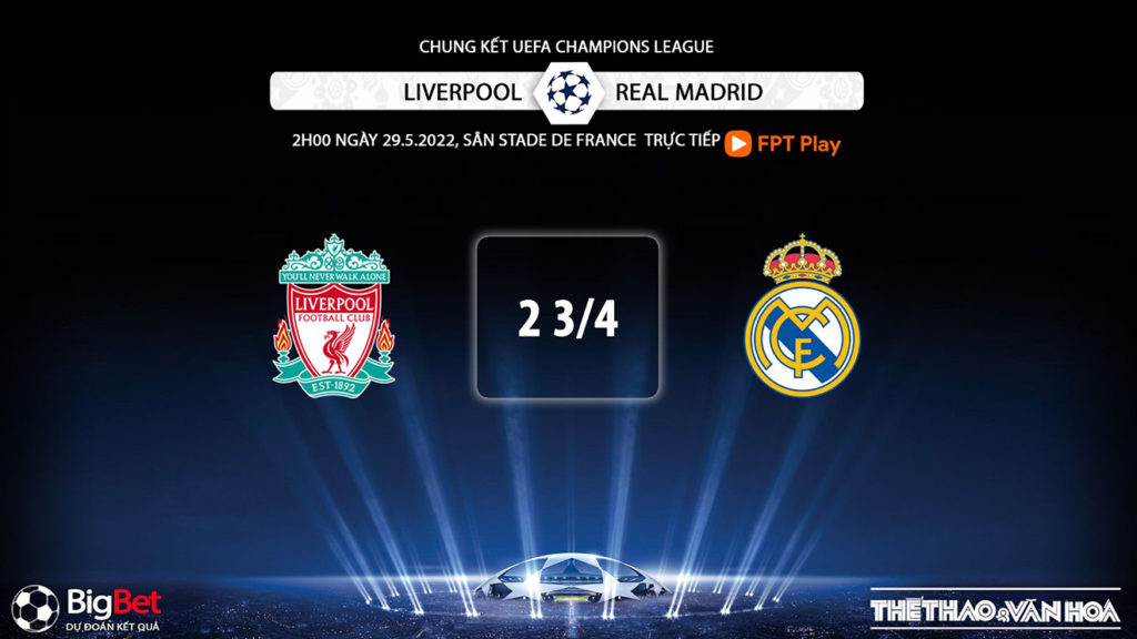 Cùng chúng tôi soi kèo nhà cái, xem bóng đá kèo nhà cái giữa Liverpool vs Real Madrid. Nhận định trận đấu chung kết Champions League, bóng đá Cúp C1 châu Âu (02h00, 29/5) chính xác nhất. 